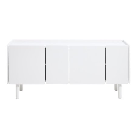 Bera Sideboard, 160x70cm in Weiß, Modernes Design, Einfarbig, 4 Türen mit viel Stauraum, Elegante Aufbewahrungslösung für Wohnzimmer und Flur