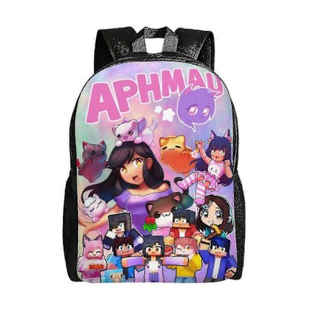 Aphmau Rygsæk til Folkeskole og Mellemtrin, Stor Kapacitet, Skuldertasker, Casual Rygsæk, Laptop Tasker til Drenge og Piger