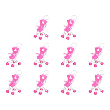 10 Set Miniatyr Dockvagn DIY Simulering Detaljerade Barnkammar Möbel Dockhus Barnvagn