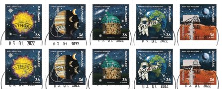 Danmark - Astronomi - Stemplet 10-stribe