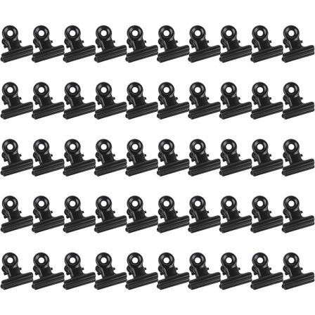 50 kpl Metalliset Jousitoimintaiset Bulldog-Klipsit Vahva Jousitoiminta Musta Bulldog-Klips 22mm Metalliklipsit Pieni Paperiklipsu Tiedostoille 