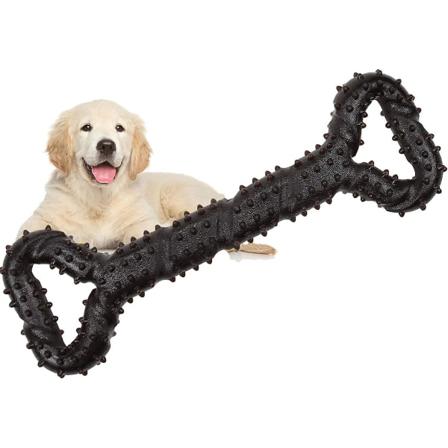 Hunde tyggelegetøj modstandsdygtig gummi 13 tommer knogleformet hundelegetøj hvalpe med konveks design solid interaktivt hundelegetøj til aggressive 