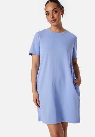 Pieces Pcchilli Summer Sweat Dress Dusty Blue Klær