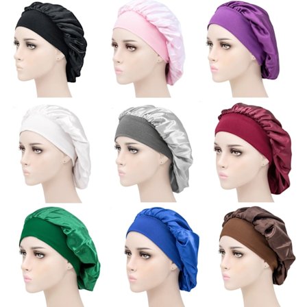 Satin Sovehætte Bonnet - Blød & Luksuriøs til Beskyttelse af dit hår - Sølv