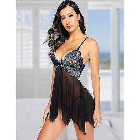 Erotisk Natskjorte Lingeri Frækt Tøj Sexy Front Clo