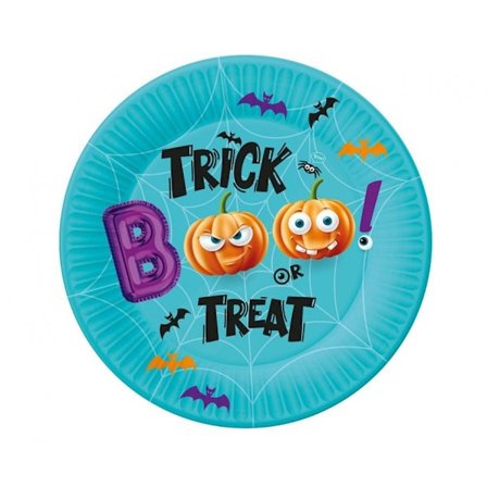Boo Halloween pappers tallrikar, set om 6, 18 cm
