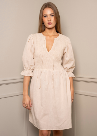 MISSMAYA - Benita Dress Sand Linen - XS