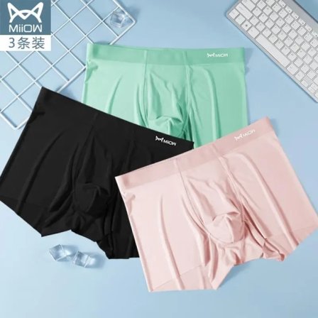 3st 120S Ice Silk Seamless Underkläder Män Tunna Sommar Boxer No Trace Sexiga Herrtrosor Grafen Boxershorts Kalsonger 4 L