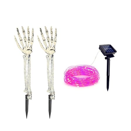 Skeleton käsilamppu Led aurinkoenergia merkkijono valot PURPLE LIGHT
