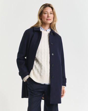 GANT Damen Kurzmantel aus Wollmischung (M) Marineblau