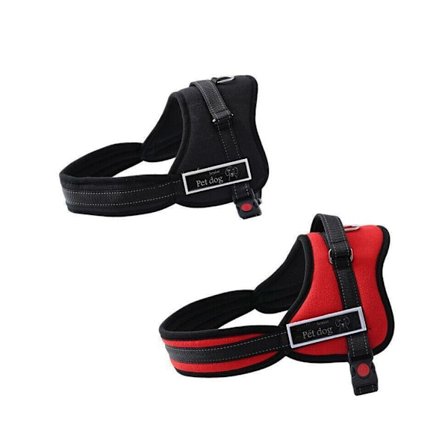 M-storlek No-pull Hundsele Husdjur Valp Stor Hund Väst Justerbar Vadderad Handtag Röd