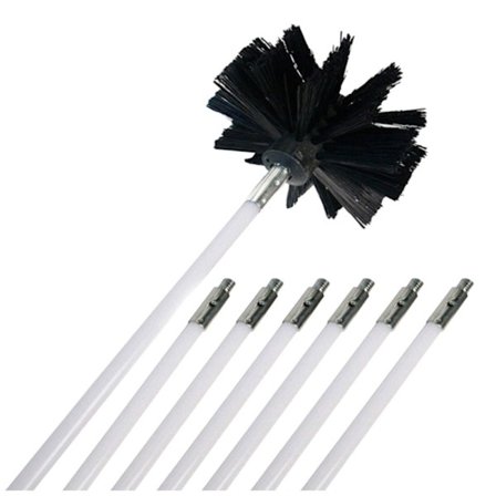 Skorstensbørste Tilbehør Skorstensrenser 6XSTÆNGER OG 1XBØRSTE