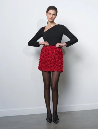 French Connection Verity Textured Mini Skirt - Red - 42