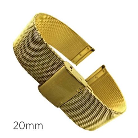 20mm durable stainless steel watch band - Gold