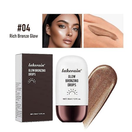 Super Glow Face Bronzing Drops, Flydende Bronzing Drops til Ansigt & Hud, Naturlige Solkyssede Bronzing Drops, Naturlig Glød Foundation Enhancer