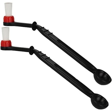 Rød Kaffemaskin Børsterenser Nylon Espressomaskin Børste Kvernborste Kafferengjøringsverktøy med Skje (2-pakning)