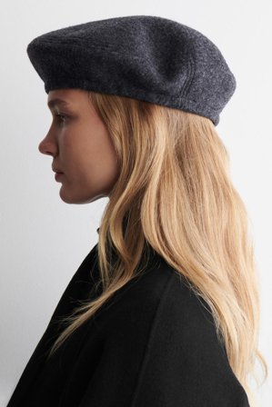 COS Women's Wool-Blend Beret in Grey