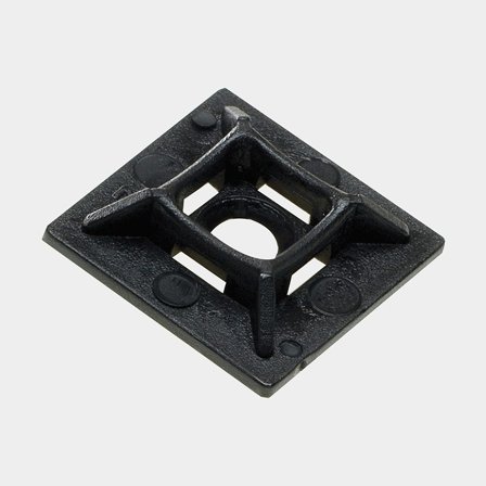 Soporte para bridas 1852-Marine, autoadhesivo, 28 x 28 mm, paquete de 10, negro