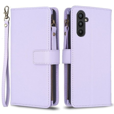For Samsung A34 5G Solid Color Zipper Case Case Bf19 Style Purple Purple Style F Samsung Galaxy A34 5G