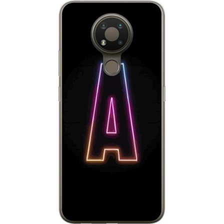Kompatibel Mobilcover til Nokia Nokia 3.4 Minimalistisk neonbogstav A i regnbuefarvet lys mod sort baggrund i moderne typografisk stil