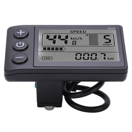 Elcykel S866 LCD-skjerm Måler 24V 36V 48V Kontrollpanel med vanntett kontakt