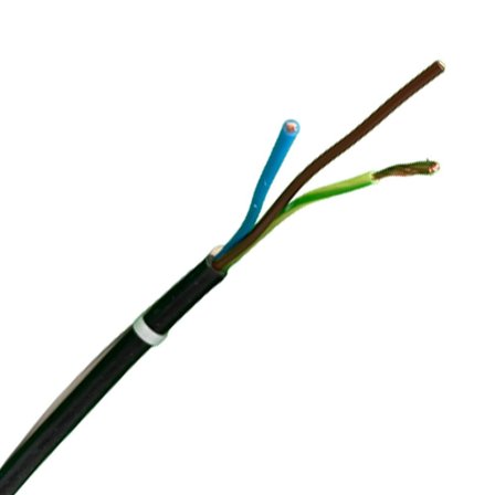 TFKable RV-K 0,6/1kV 3G2,5mm2 Sort metervare 1-1000m