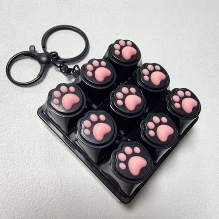 Mini 9-tasters tastatur Klik Legetøj Nøglering Mekaniske Kontakter Tester Til Træning Og Rejseledsager Multicolor