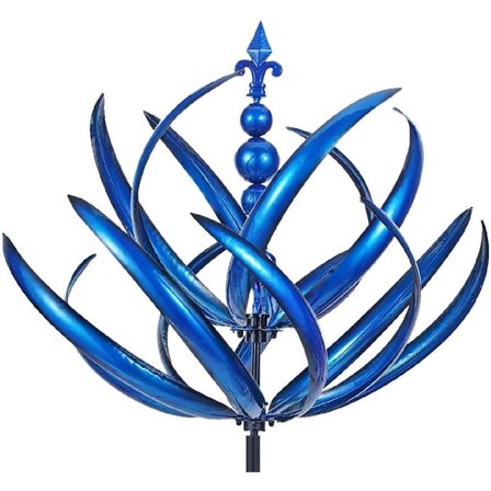 Havevindmølle, metalvindmøller til have og terrasse, dekorativ vindmølle med stang, metal haveskulpturer, havekunst have- og græsplænedekoration