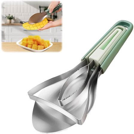 3-i-1 Mangoskreller, Skreller og Kjernefjerner - Fruktskreller i rustfritt stål for avokado, fersken, vannmelon