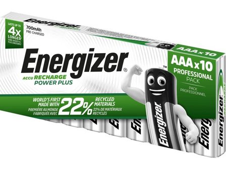 Energizer Batteri Laddbar P-P AAA 10/fp - Lyreco - Kontorsmaskiner - Batterier - Uppladdningsbara