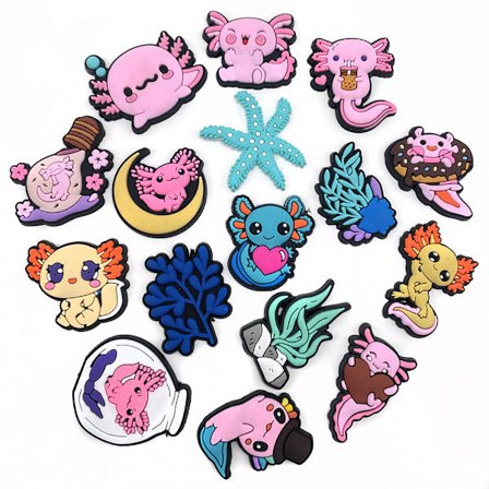 16 stk Rosa Sko Ornamenter, Clog Ornamenter, PVC Sko Ornamenter, Cu