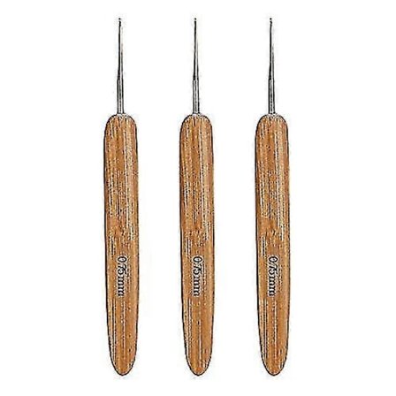 3 stk. Dreadlock Hæklenåle 0,75 mm 0,5 mm Dreadlock Hæklekroge til Hår til Dreads Fletning Håndværk VIU