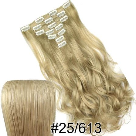Värmebeständig syntetisk fiber 130gr Body Wave Clip i hårförlängningar 7008