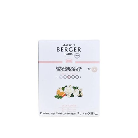 Maison Berger Paris Diffuseur Voiture Ricariche per Diffusore Auto Lady Flower - Profumo per Automobile