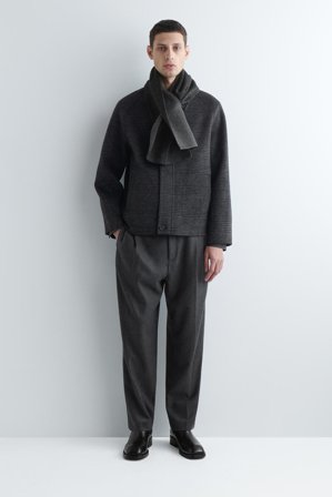 COS Homme Écharpe En Laine Double Face in Gris