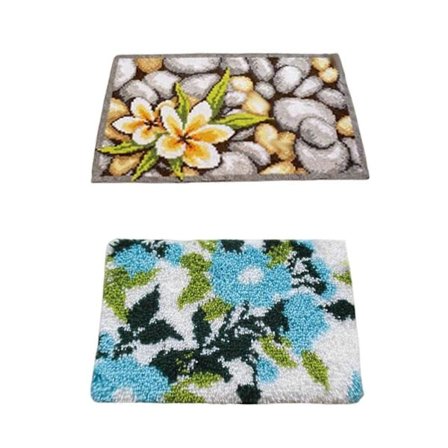 Blommig knytmatta-kit broderi matta handgjorda virknings-kit för gåva