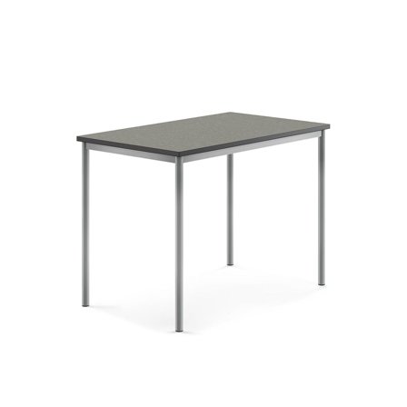 Desk SONITUS, 1200x800x900 mm, dark grey linoleum, alu grey