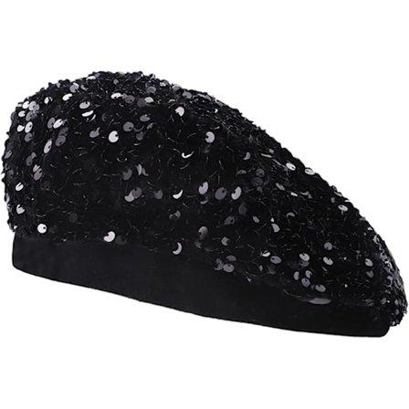 Paillet Beret Kunstnerhat Bling Fransk Beret Hatte til Kvinder, Fascinator Hat