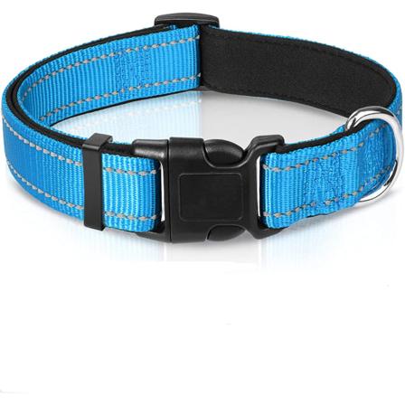 Reflekterande hundhalsband, mjukt andningsbart nylon husdjurshalsband Adju