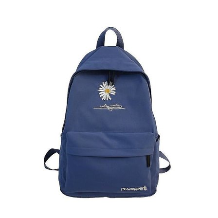 New Solid Backpack Girl School Bags For Teenage School Bag Nylon Daisy Printing Bag Black