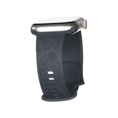 Klockarmband kompatibelt med iwatchS9 876SE Apple Watch, präglat litet ros-silikon, rosfärg - blågrå