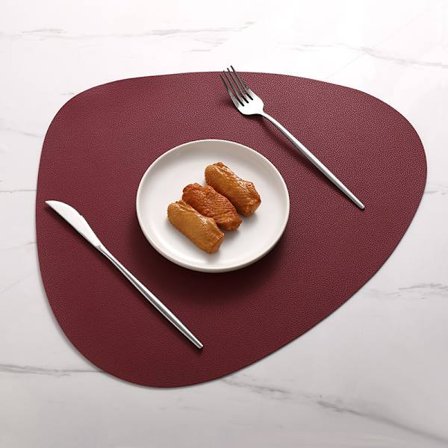 43x36 cm Läderbordslöpare Western Bordstablett Lätt att Rengöra Triangel (Röd)