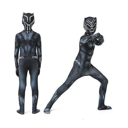 Kids Boy Black Panther Costume Superhelte Cosplay Festkjole 125-135cm