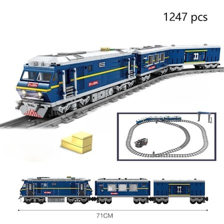78 cm Stadståg Byggklossleksaker - Batteridriven, Perfekt för Pojkars och Tonåringars Lek och Lärande, Pedagogisk Julklapp