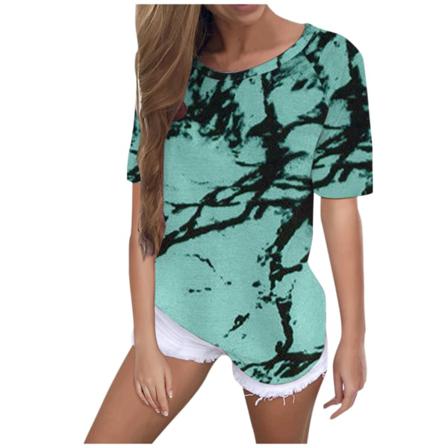 Kvinnor Casual Loose Tie Dye Printed Kortärmad T-shirt Topp