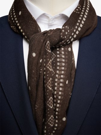 John Henric Men's Brauner Musterschal Size Onesize