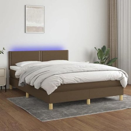 Maison Exclusive - Sängyn joustinpatja ja LED Tumma ruskea 140x190 cm