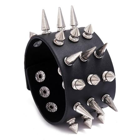 Musta rannekehihna vyö Ranneke musta nahkainen köysi punk rock