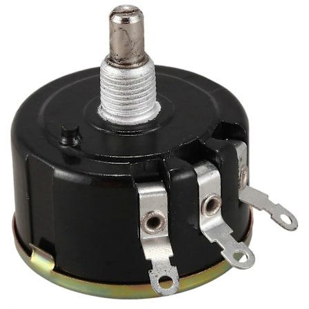 WX050 10K ohm 5W 6mm Rundaxel Tråd lindad Potentiometer Svart+Silver