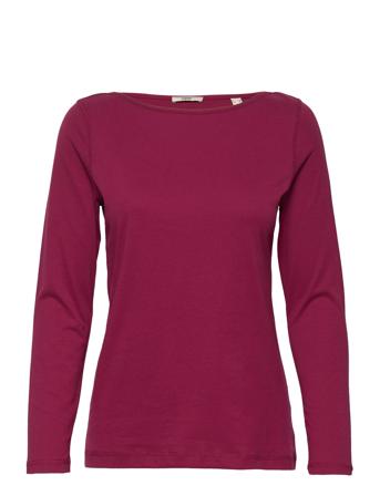 T-Shirts T-shirts & Tops Long-sleeved Tummanpunaiset Esprit Casual
